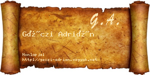 Géczi Adrián névjegykártya