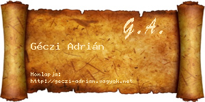 Géczi Adrián névjegykártya